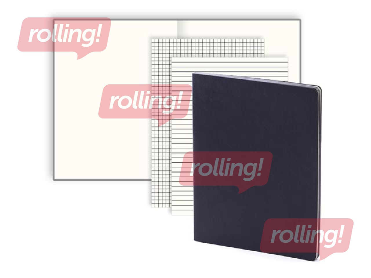 Piezīmju grāmata Balts L, baltas lapas, A4, melna