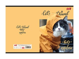 Klade Unipap, Travel Cat, rūtiņu, A5, 60 lapas