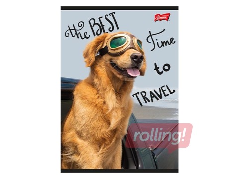 Klade Unipap, Travel Dog, rūtiņu, A5, 60 lapas