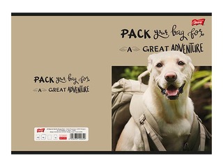 Klade Unipap, Travel Dog, rūtiņu, A5, 60 lapas