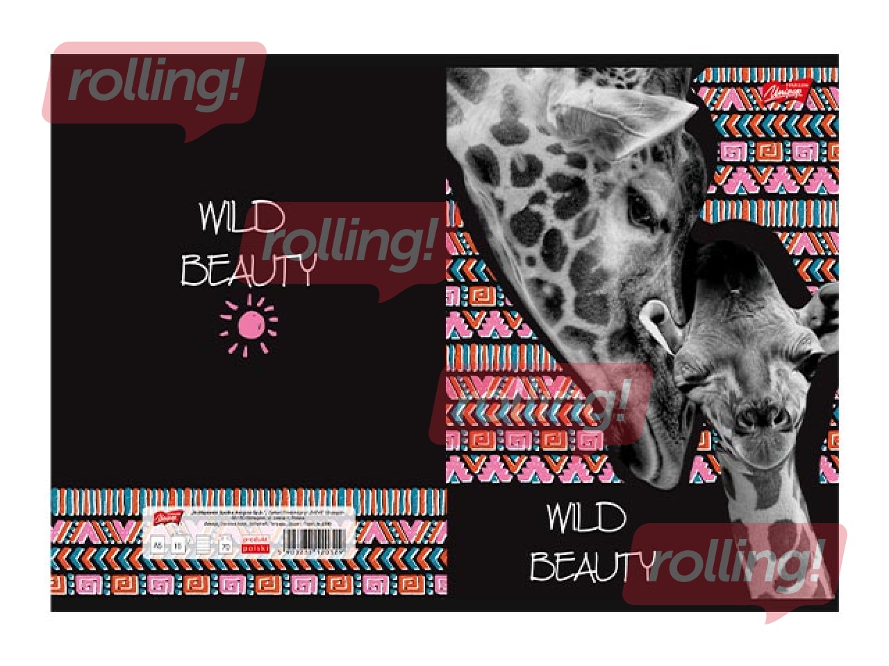 Klade Unipap, Wild Beauty, Žirafe, līniju, A5, 60 lapas