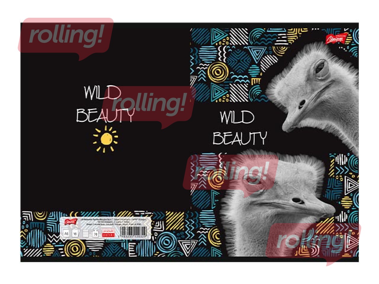 Klade Unipap, Wild Beauty, Strauss, līniju, A5, 60 lapas