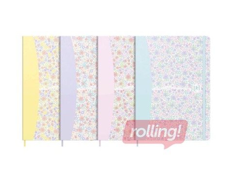 Piezīmju grāmata Oxford Floral, A5, rūtiņu, 160 lapas  