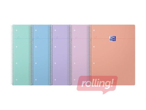 Notebook Oxford, A4+, ruled, 80 sheets, pastel