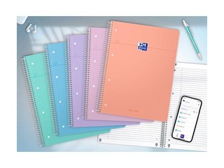 Notebook Oxford, A4+, ruled, 80 sheets, pastel