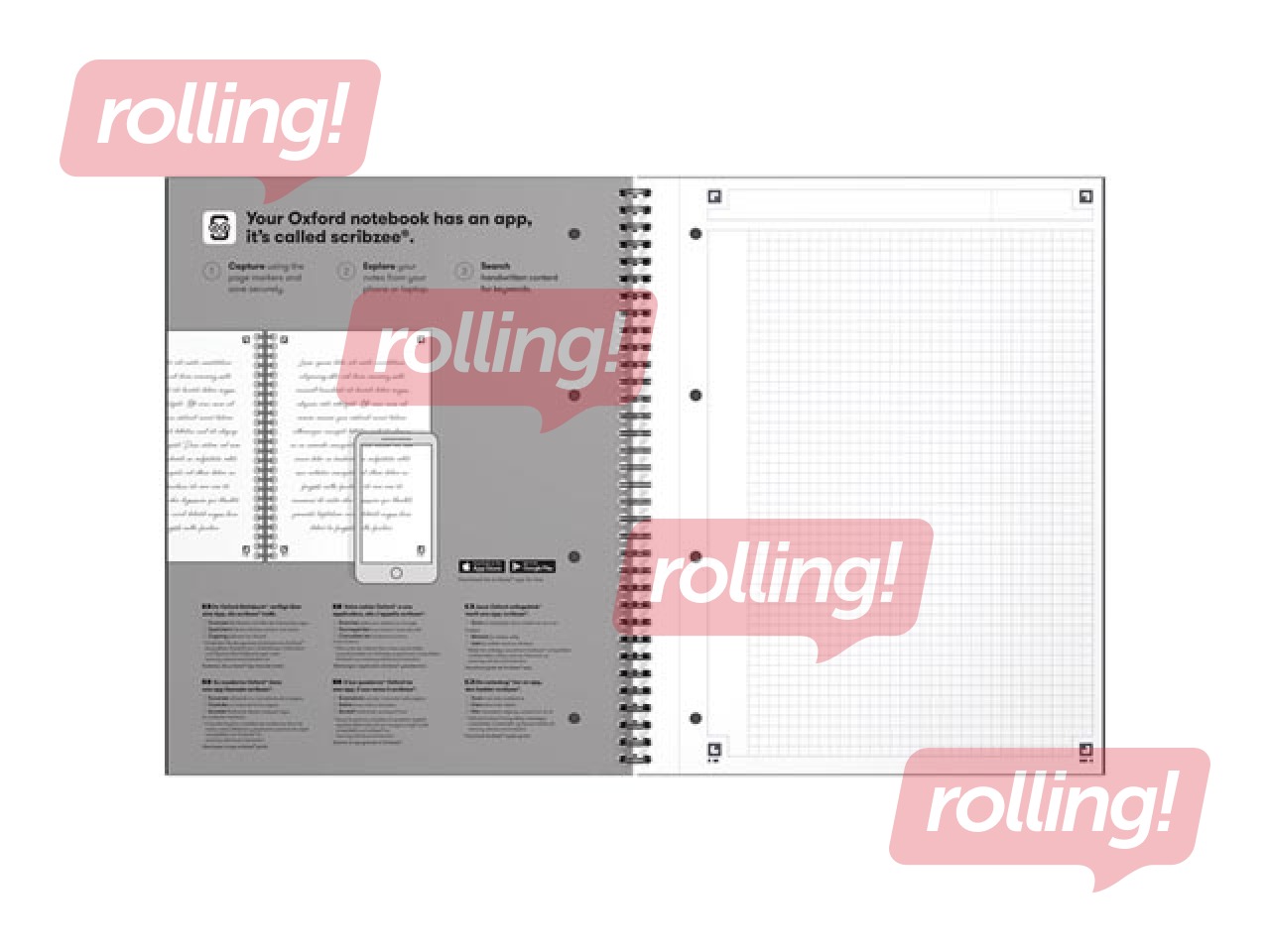 Klade ar spirāli Oxford, International Limited Edition, A4+, rūtiņu, 80 lapas, melna