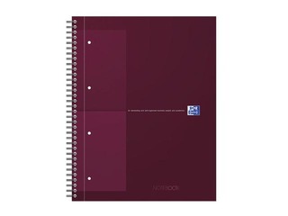 Klade ar spirāli Oxford, International Limited Edition, A4+, rūtiņu, 80 lapas, sarkana