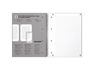 Klade ar spirāli Oxford, International Limited Edition, A4+, rūtiņu, 80 lapas, sarkana