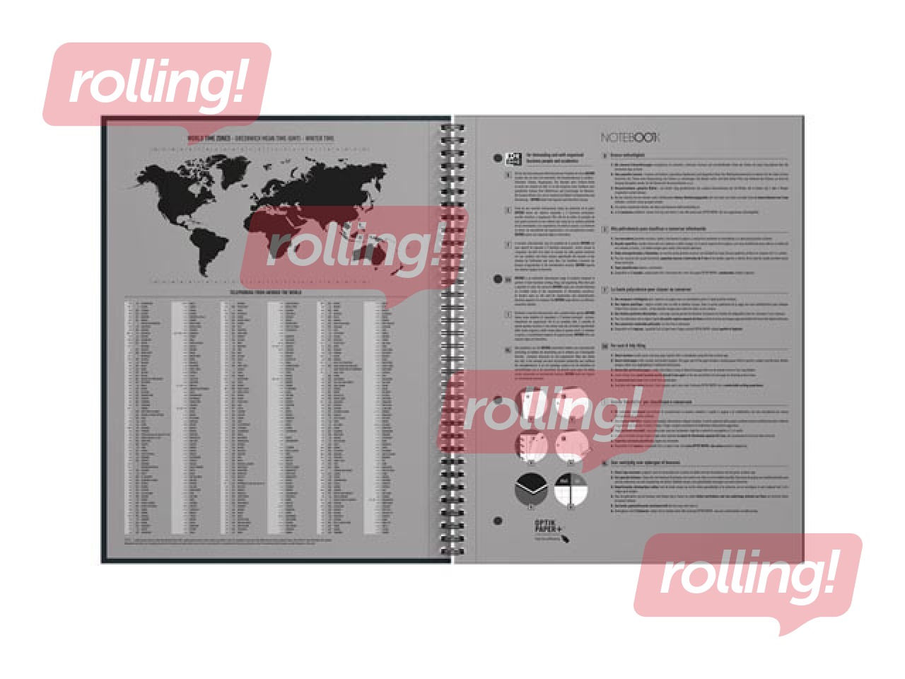 Klade ar spirāli Oxford, International Limited Edition, A4+, rūtiņu, 80 lapas, sarkana