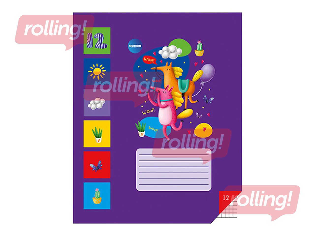 Burtnīca Centrum, ar dzīvniekiem, rūtiņu 12 lapas