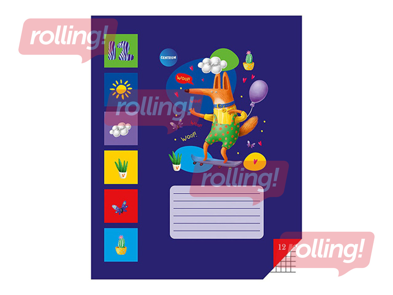 Burtnīca Centrum, ar dzīvniekiem, rūtiņu 12 lapas