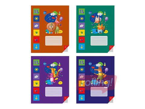 Vihik Centrum, loomadega, ruuduline, 12 lehte