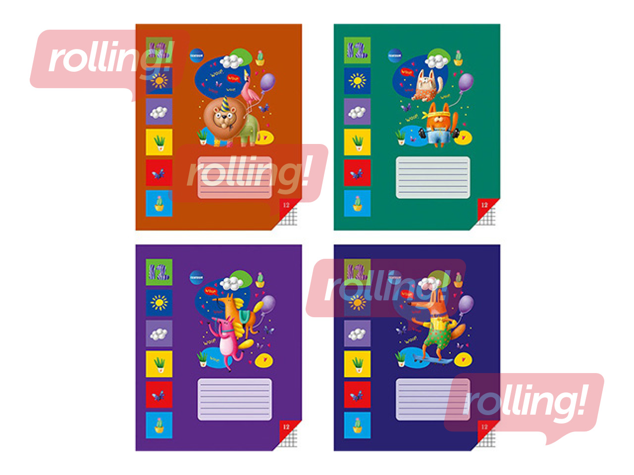 Vihik Centrum, loomadega, ruuduline, 12 lehte