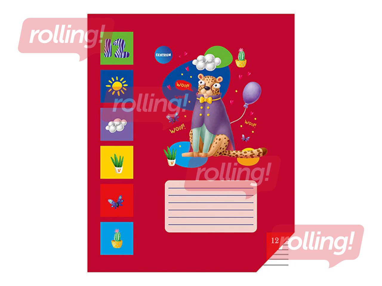 Notebook Centrum, with animals, lined, 12 sheets