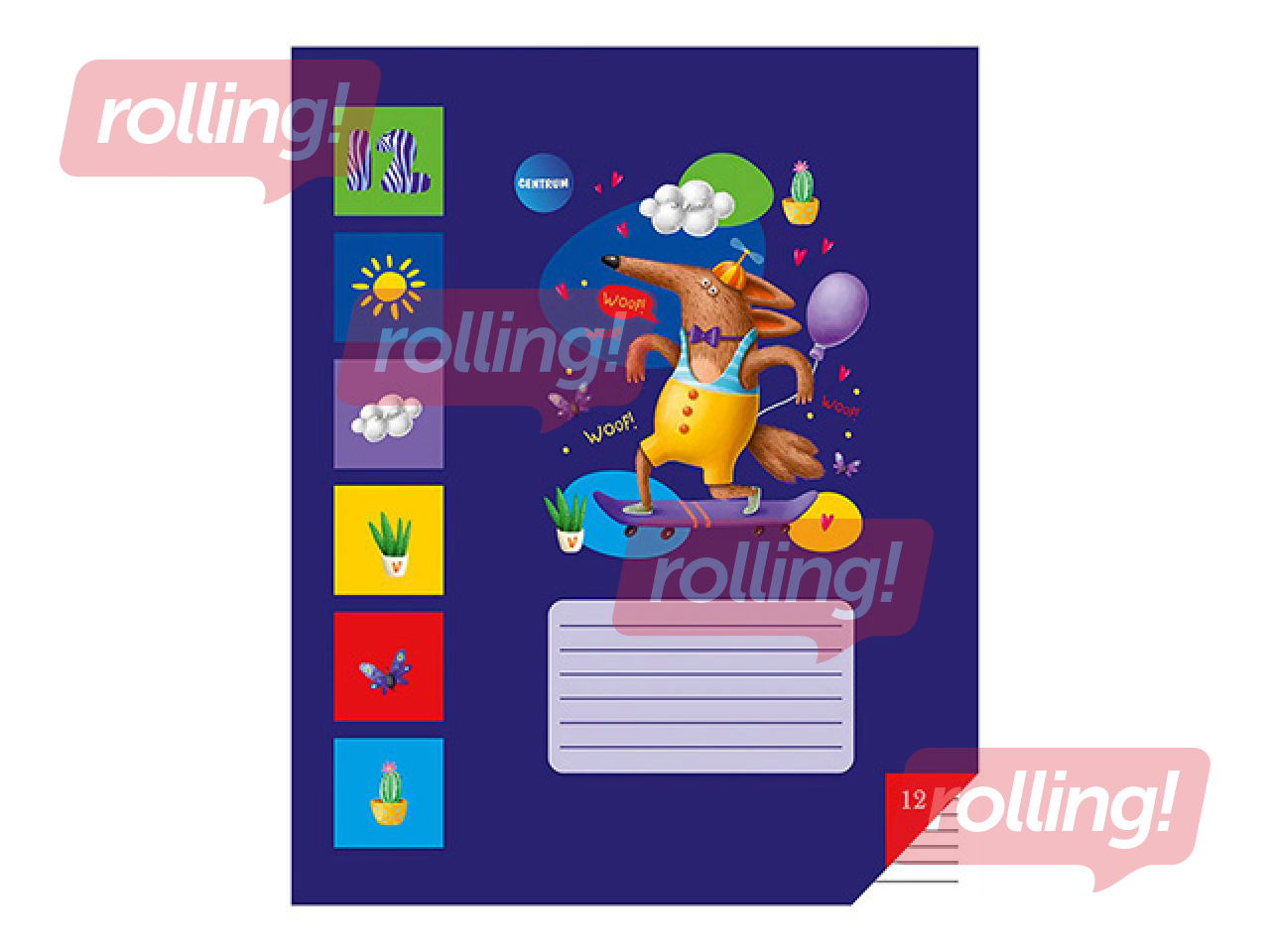 Notebook Centrum, with animals, lined, 12 sheets