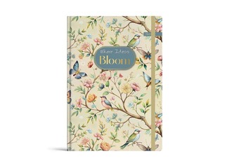 Piezīmju grāmata cietos vākos Bloom, A6, 96 lapas, ar gumiju