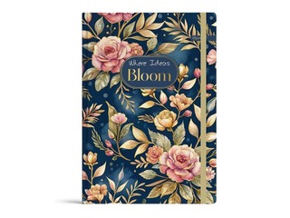 Piezīmju grāmata cietos vākos Bloom, A5, 96 lapas, ar gumiju