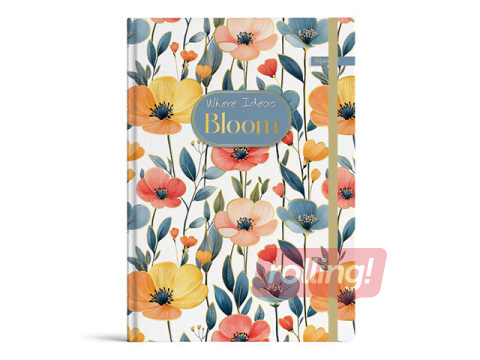 Notebook Bloom, A6, 96 sheets, with elastic band