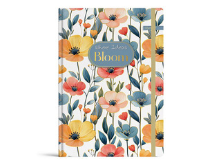 Piezīmju grāmata cietos vākos Bloom, A6, 96 lapas, ar gumiju