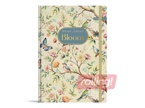 Märkmik kõvade kaantega Bloom, A5, 96 lehte, kummipaelaga