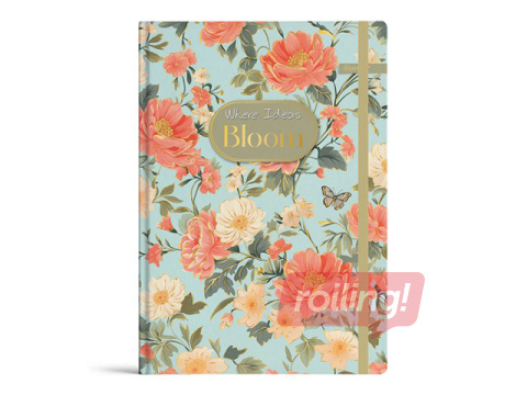 Märkmik kõvade kaantega Bloom, A5, 96 lehte, kummipaelaga