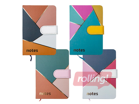 Hardcover notebook Multicolor, with clip, A6, 80 sheets