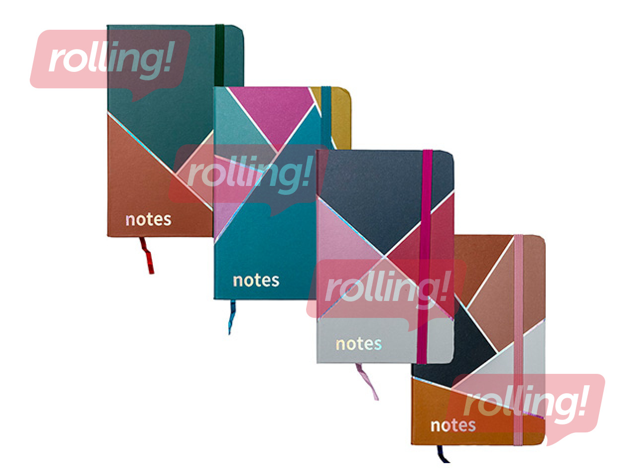 Блокнот в твёрдой обложке Multicolor, с резинкой, A6, 80 листов