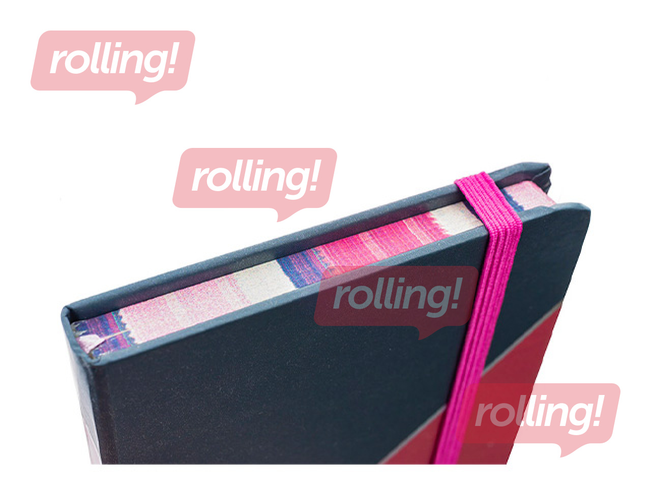 Piezīmju bloknots cietos vākos Multicolor, ar gumiju, A6, 80 lapas