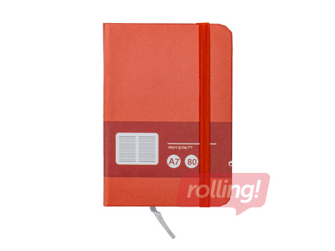 Блокнот в твёрдой обложке Multicolor, с резинкой, оранжевый, A7, 80 листов