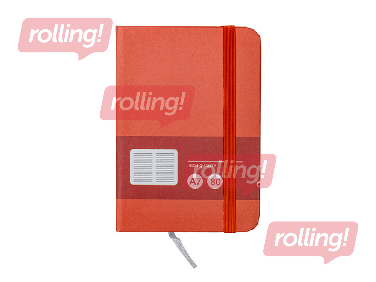 Блокнот в твёрдой обложке Multicolor, с резинкой, оранжевый, A7, 80 листов