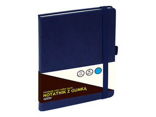 Notebook Grand with elastic band, hard cover, dark blue, A5, 80 sheets