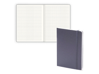 Notebook Hard, squared, dark gray with gray rubber, A5