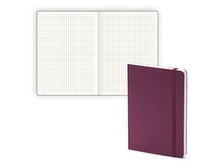 Notebook Hard, squared, bordo with bordo rubber, A5