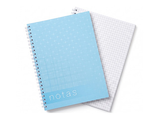 Spiral notebook, A5, squared, 70 sheets, blue