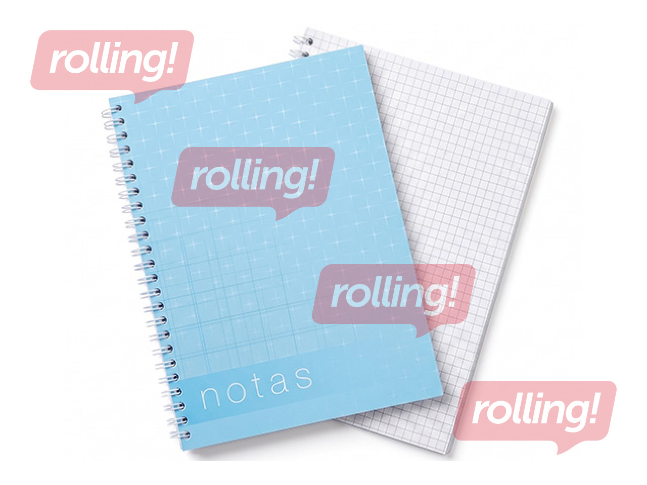 Spiral notebook, A5, squared, 70 sheets, blue