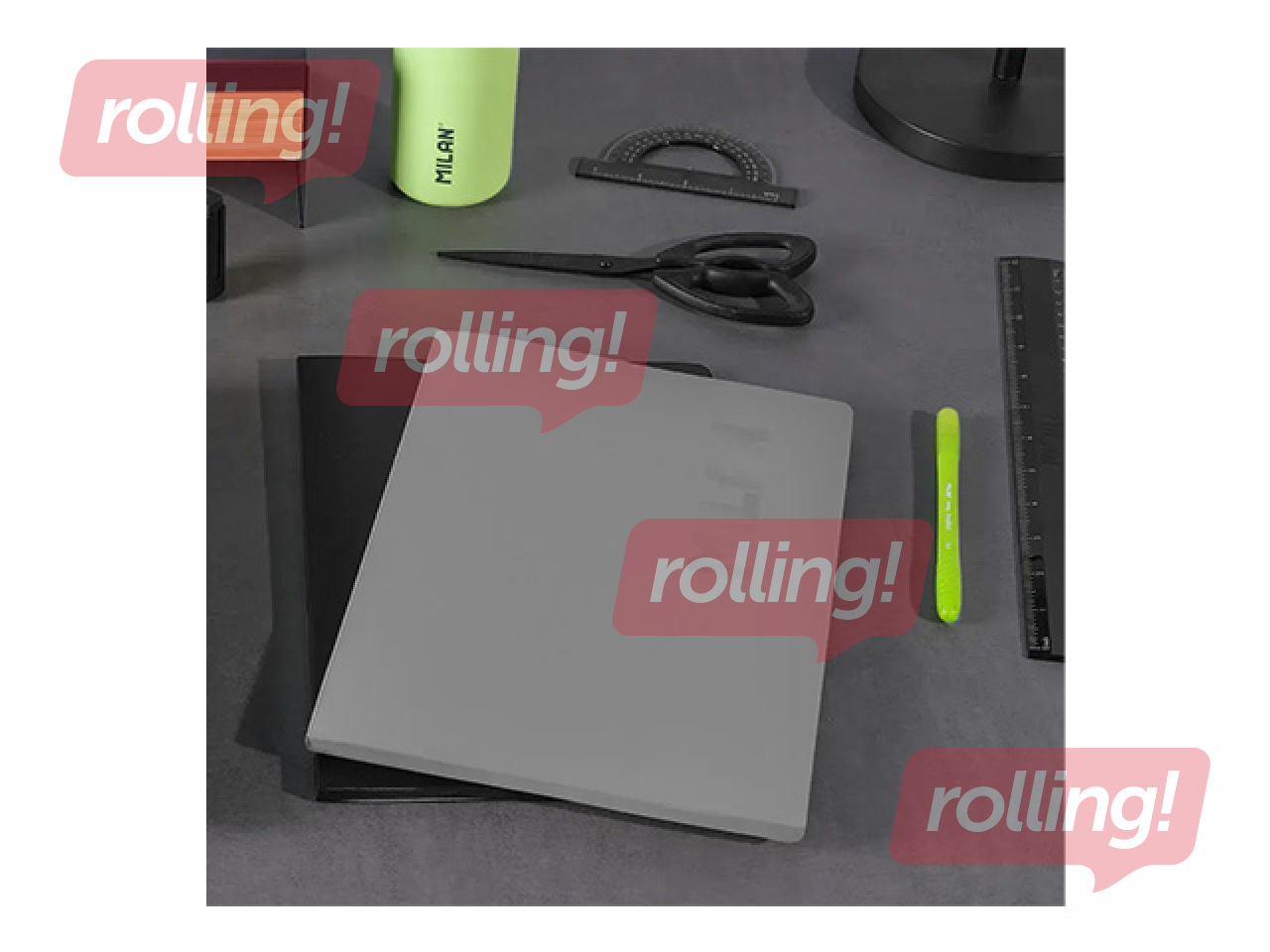 Notebook Milan, squared paper, grey, A4, 48 sheets