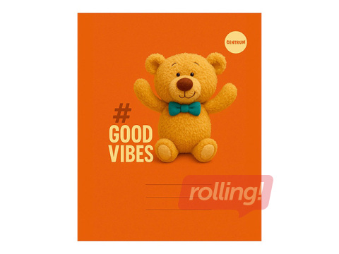 Notebook Centrum, Good Vibes, squared, orange, A5, 48 sheets