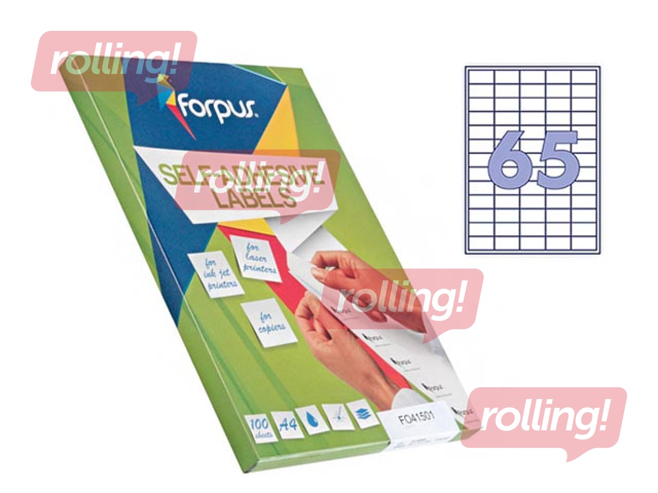 Etiketid Forpus, A4, 38x21.2mm, 100 lehte, valge