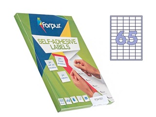Наклейки Forpus, A4, 38x21.2мм, 100 листов, белые