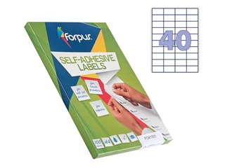 Наклейки Forpus, A4, 52.5x29.7мм, 100 листов, белые