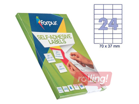 Labels Forpus, A4, 70x37mm, 100 sheets, white