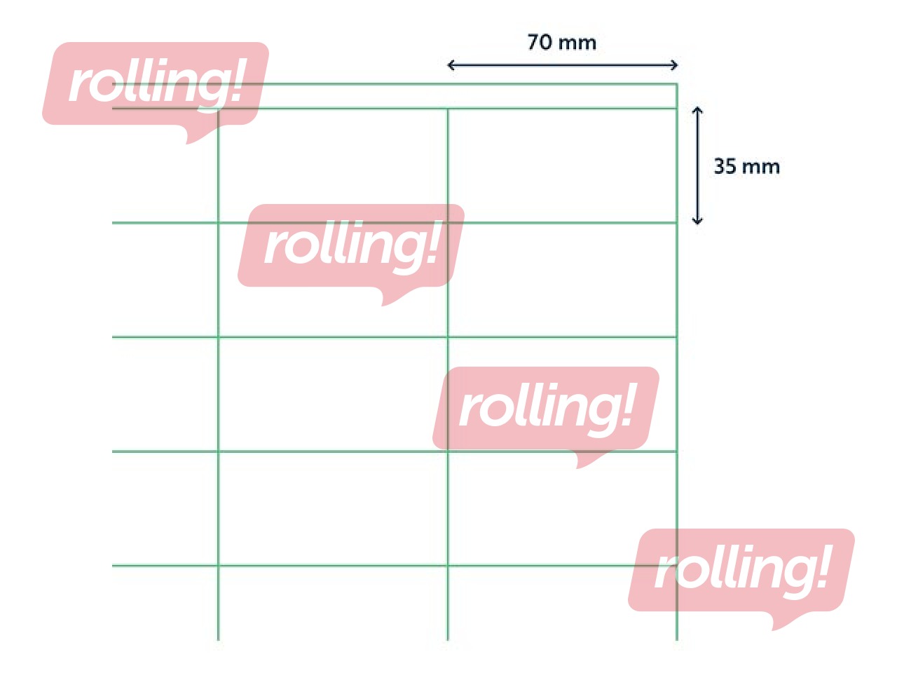 Uzlīmes Rillprint, A4, 70x35 mm, 100 loksnes, baltas 