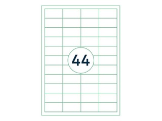 Наклейки Rillprint, A4, 48.5x25.4 мм, 100 листов, белые 