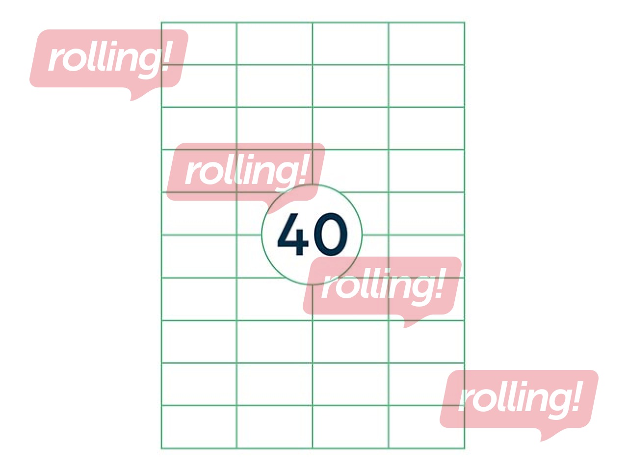 Uzlīmes Rillprint, A4, 52.5x29.7 mm, 100 loksnes, baltas 