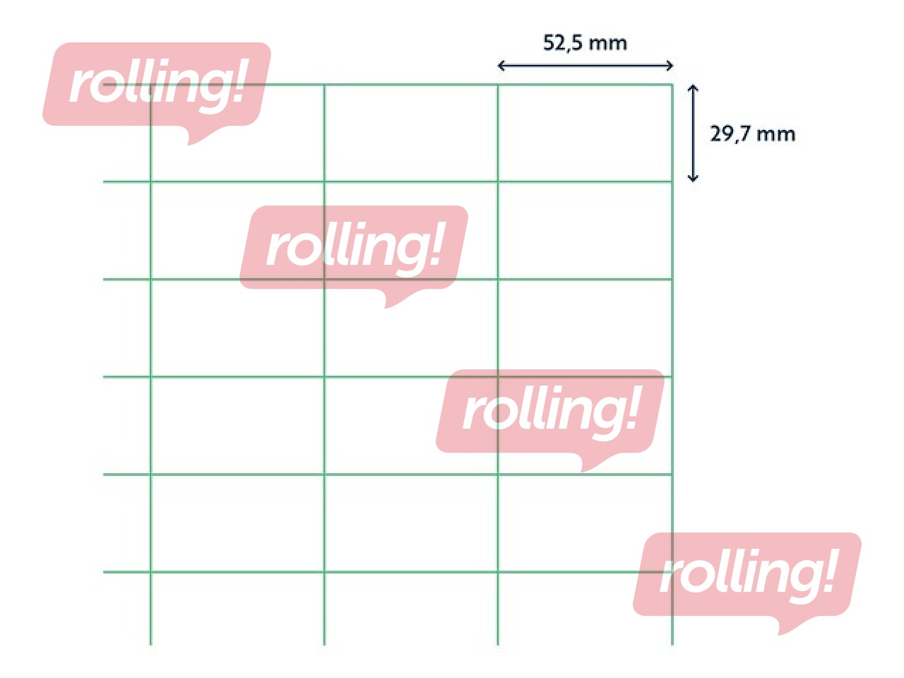 Uzlīmes Rillprint, A4, 52.5x29.7 mm, 100 loksnes, baltas 