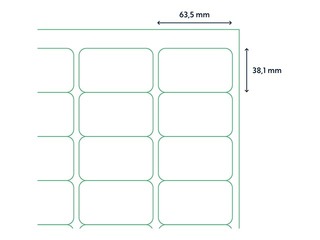 Наклейки Rillprint, A4, 63.5x38.1 мм, 100 листов, белые 