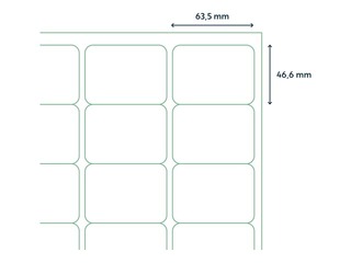 Uzlīmes Rillprint, A4, 63.5x46.6 mm, 100 loksnes, baltas 