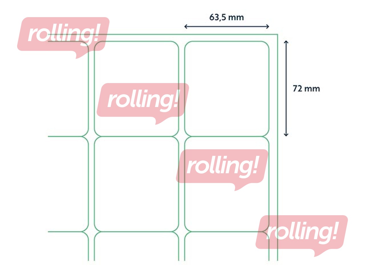 Labels Rillprint, A4, 63.5x72 mm, 100 sheets, white 