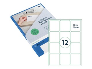 Uzlīmes Rillprint, A4, 63.5x72 mm,100 loksnes, baltas 