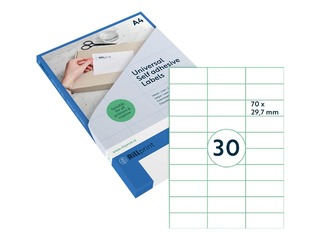 Uzlīmes Rillprint, A4, 70x29.7 mm,100 loksnes, baltas